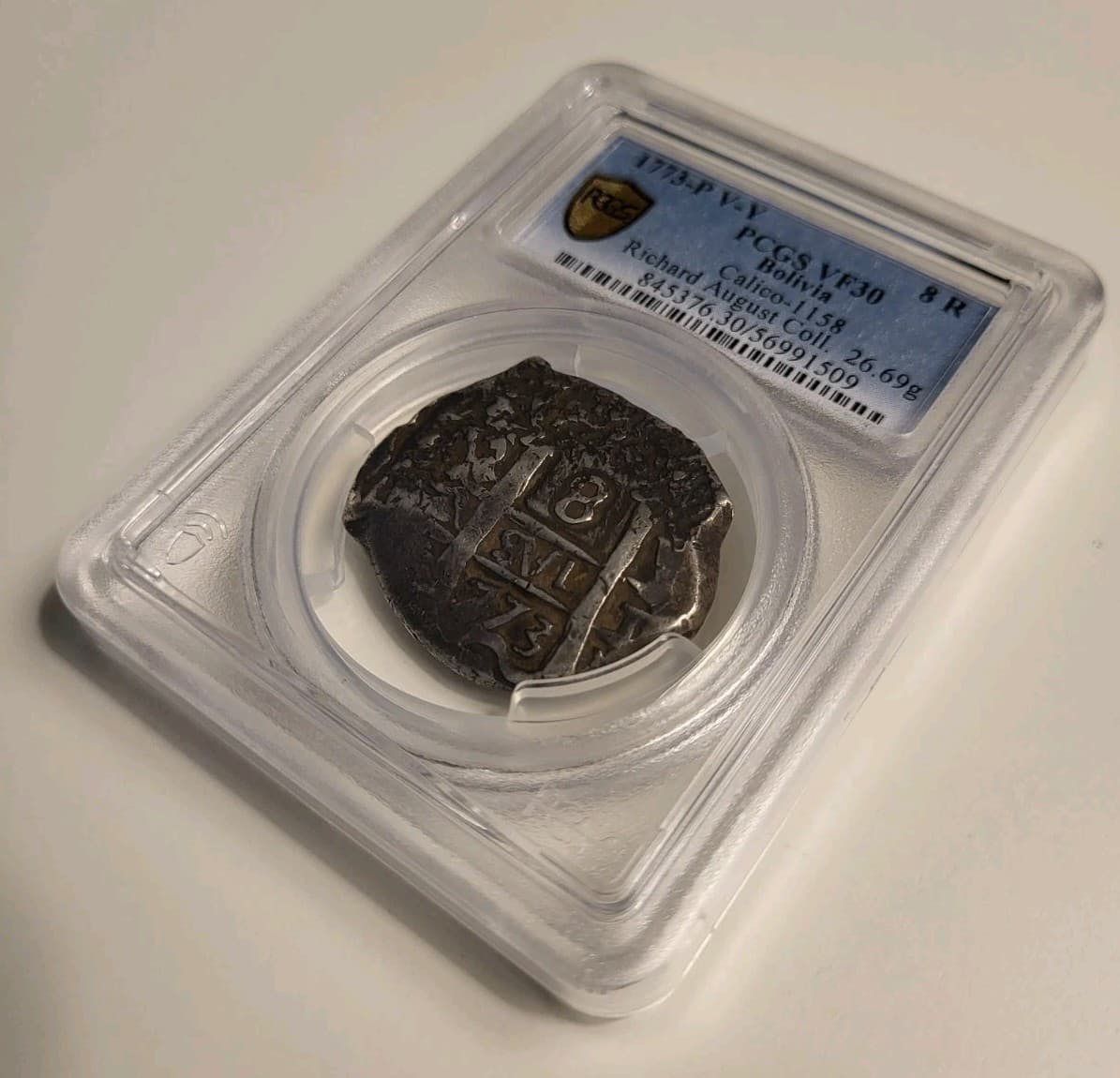 1773 Potosí Bolivia Cob 8 Reales - PCGS VF35 - Final Date of Cob Issue 6