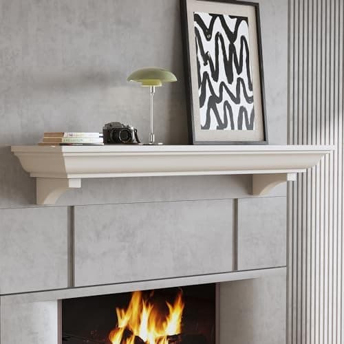 60 Inch Rustic Fireplace Mantel Surround Frame, Wooden Mantle for Living Room,  2