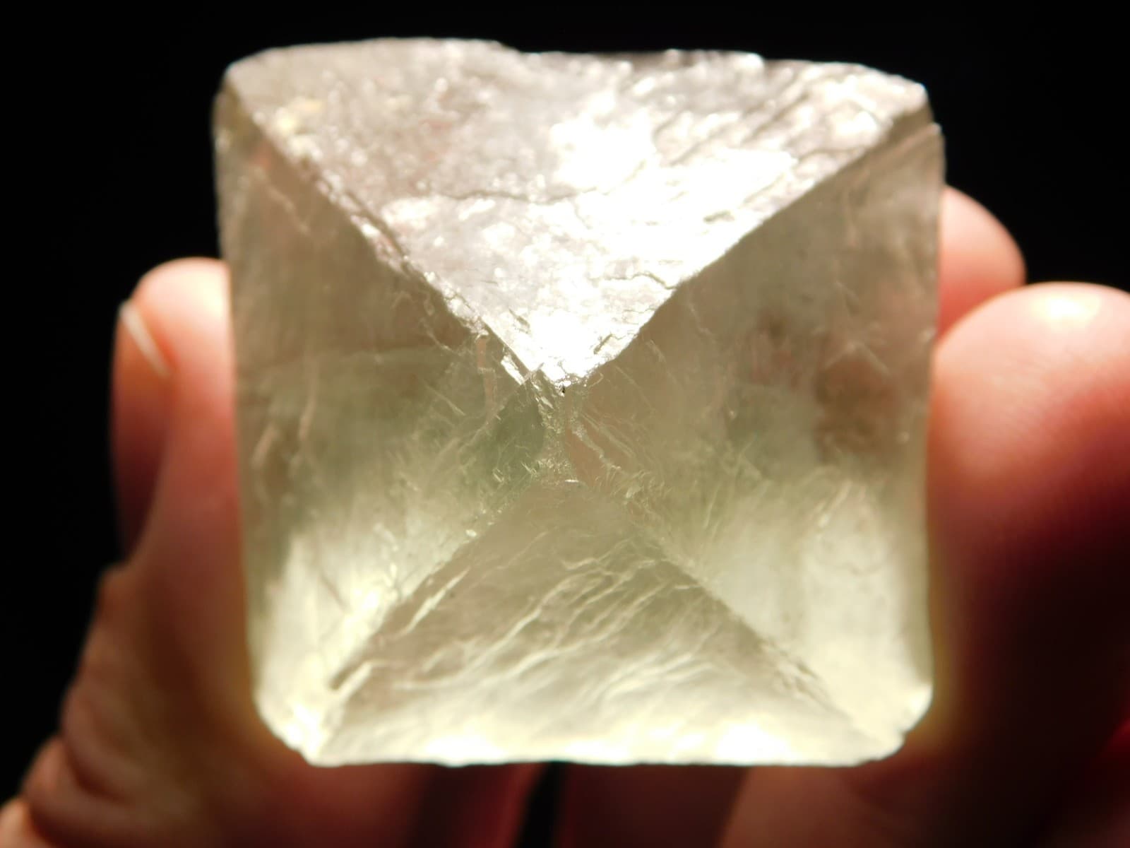 Larger! FLUORITE Octahedron Shaped Crystal 72.6gr