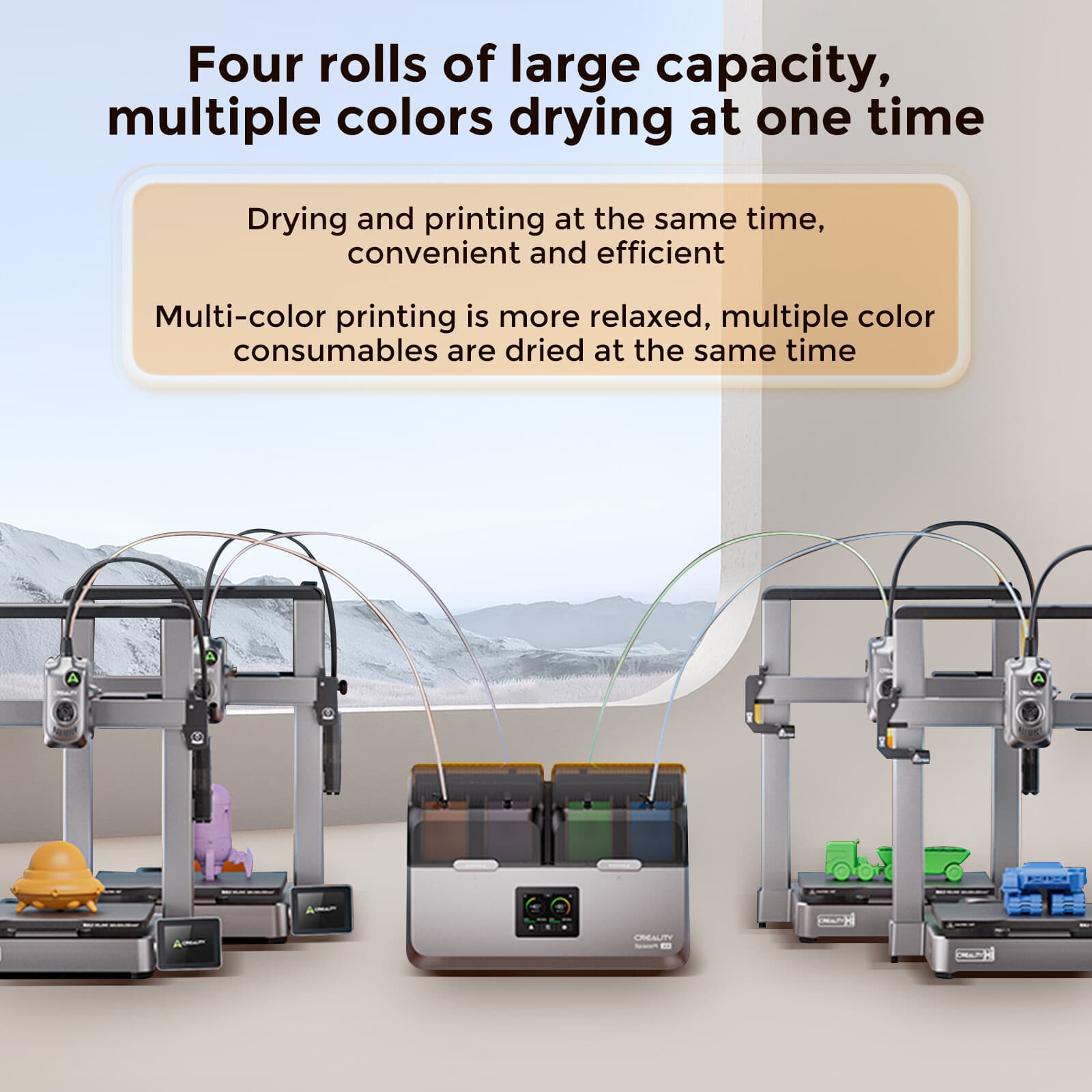 Creality SpacePi X4 Filament Dryer 4 Spools Filament Dryer Box 360° 200W Heating 4