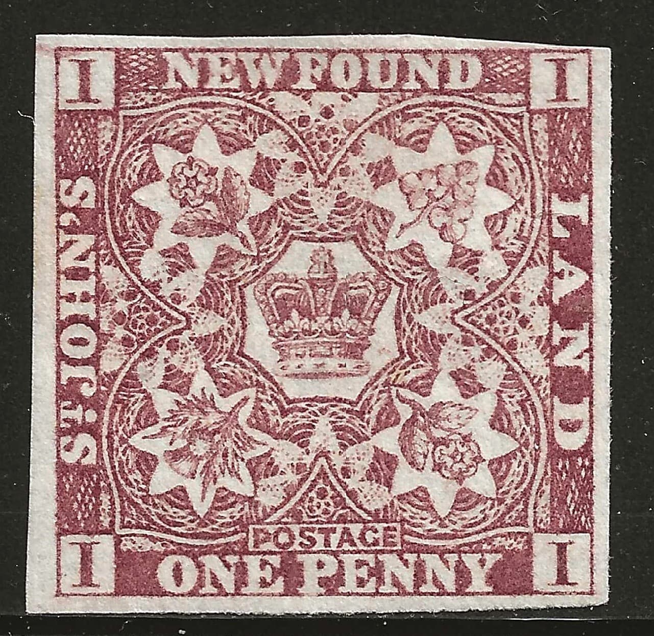 NEWFOUNDLAND #15A Unused - ONE PENNY, violet brown