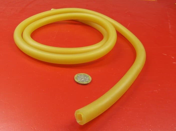 Latex Rubber Tubing Shore A35 Amber 9/16" OD x 5/16" ID x 1/8" Wall x 5' Length