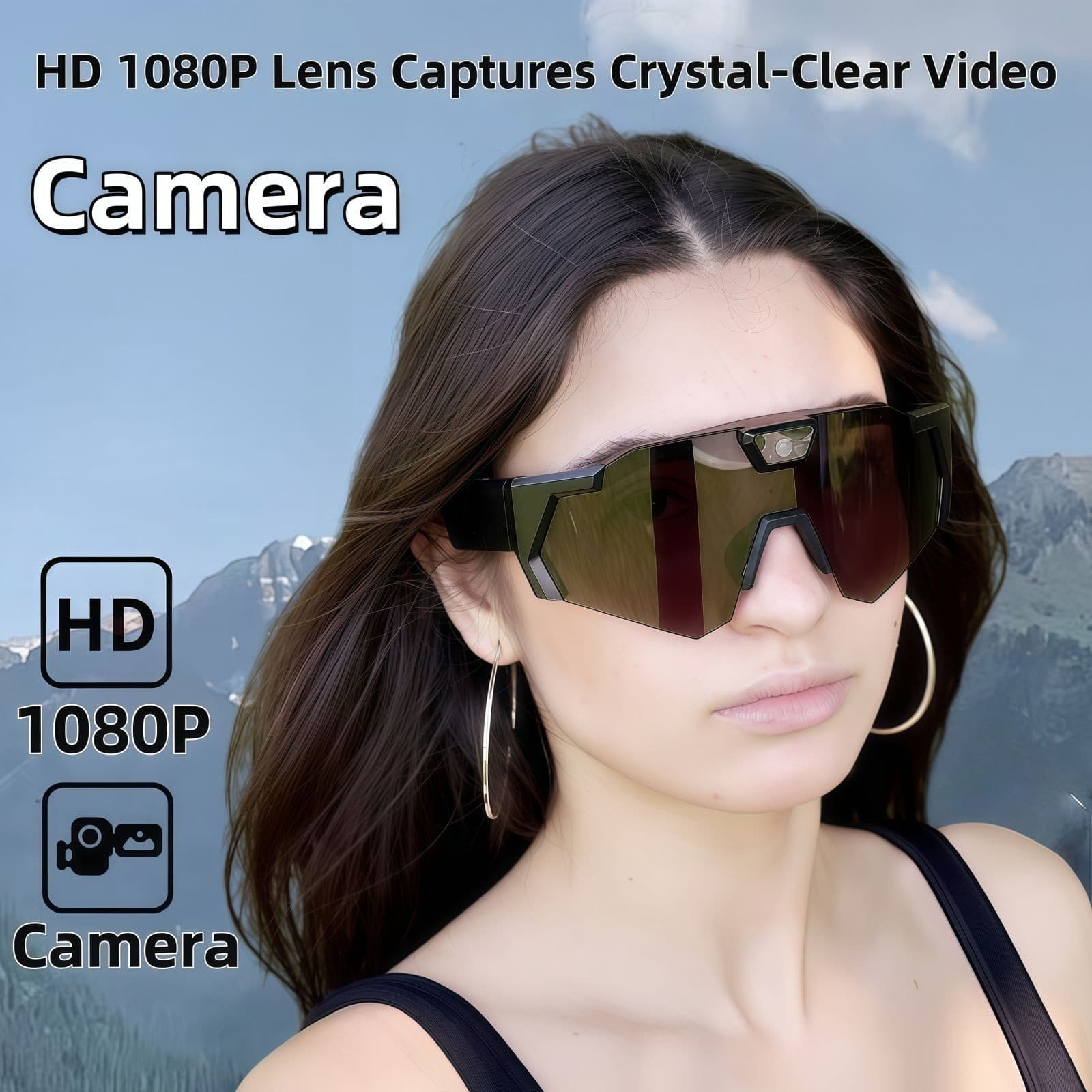 Smart Glasses Camera Video Recording Wearable Camera HD 1080P（No Memory Card）