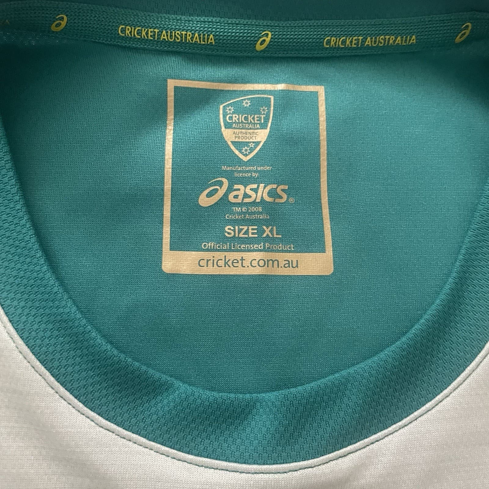 Australia Cricket Shirt Womens XLARGE Grey Asics Training Shirt Size XL Warm Up 3