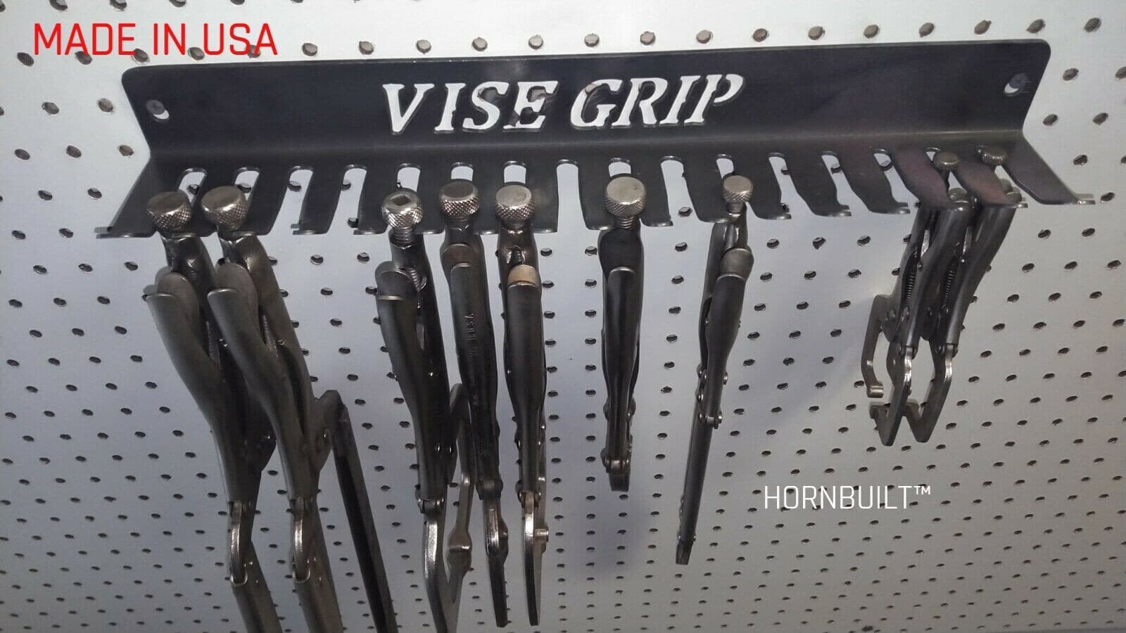 Hornbuilt Vise Grip Holder - Vise Grip Storage Rack  - Wall mount - Holds 16 USA 2