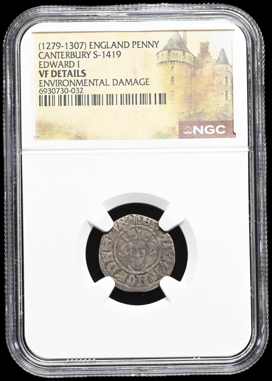 ENGLAND. Edward I Longshanks, 1272-1307. Penny, Canterbury, S-1419, NGC VF Det