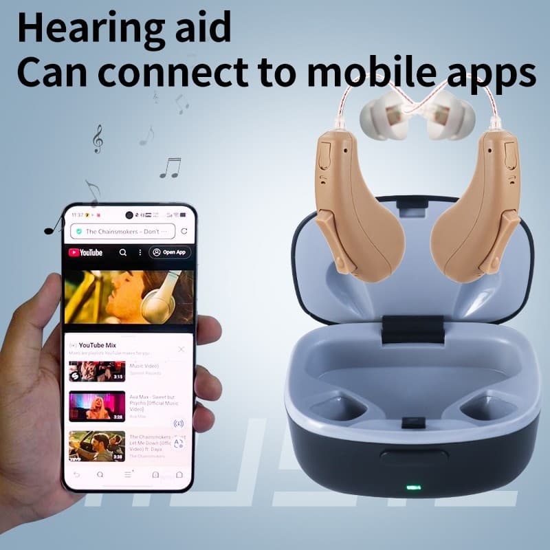 OTC Rechargeable Bluetooth Hearing Aids For Seniors With APP Control Streaming 2