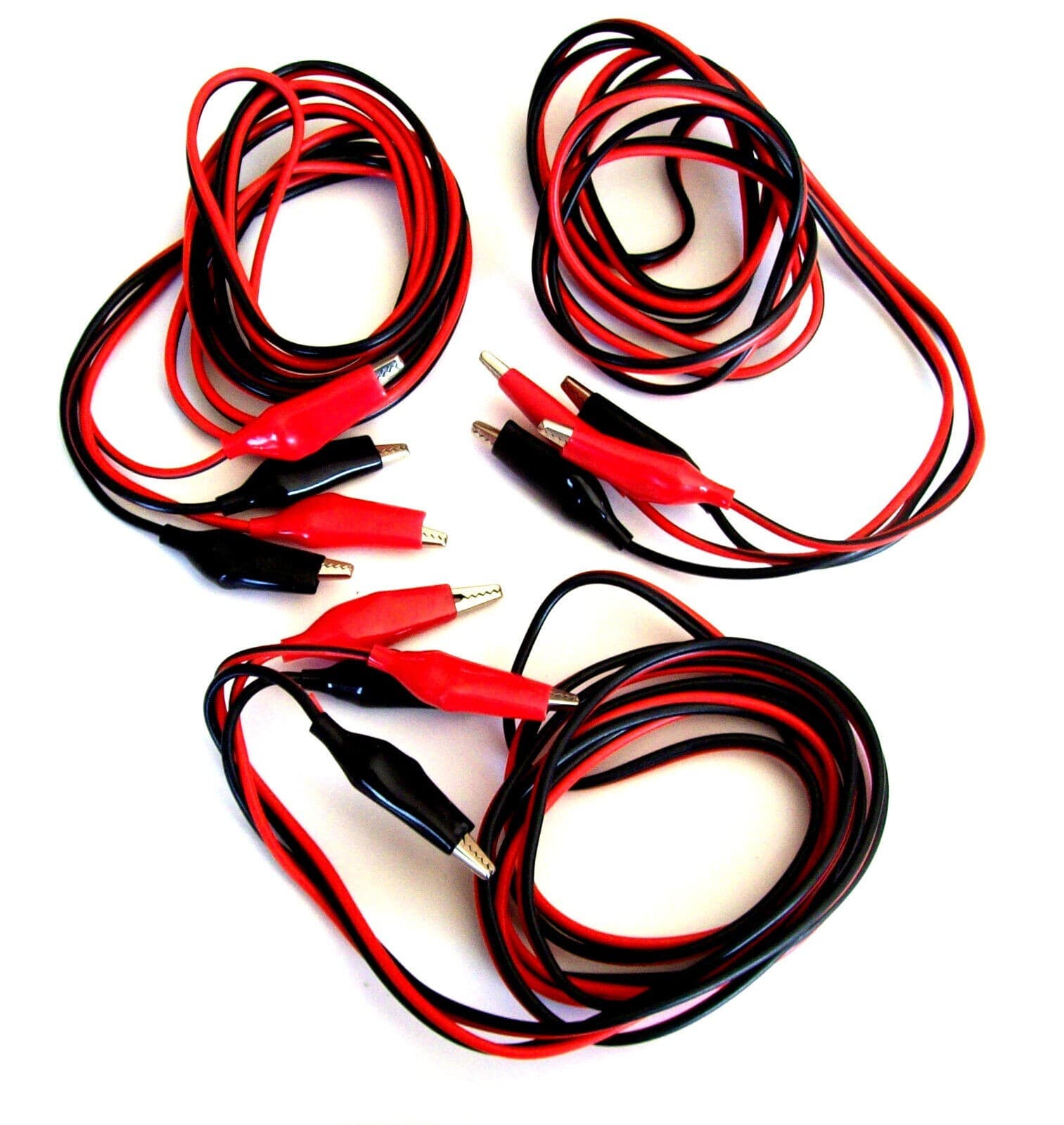 3 SETS INDUSTRIAL 7FT HEAVY DUTY TEST LEADS ALLIGATOR CLIP 3