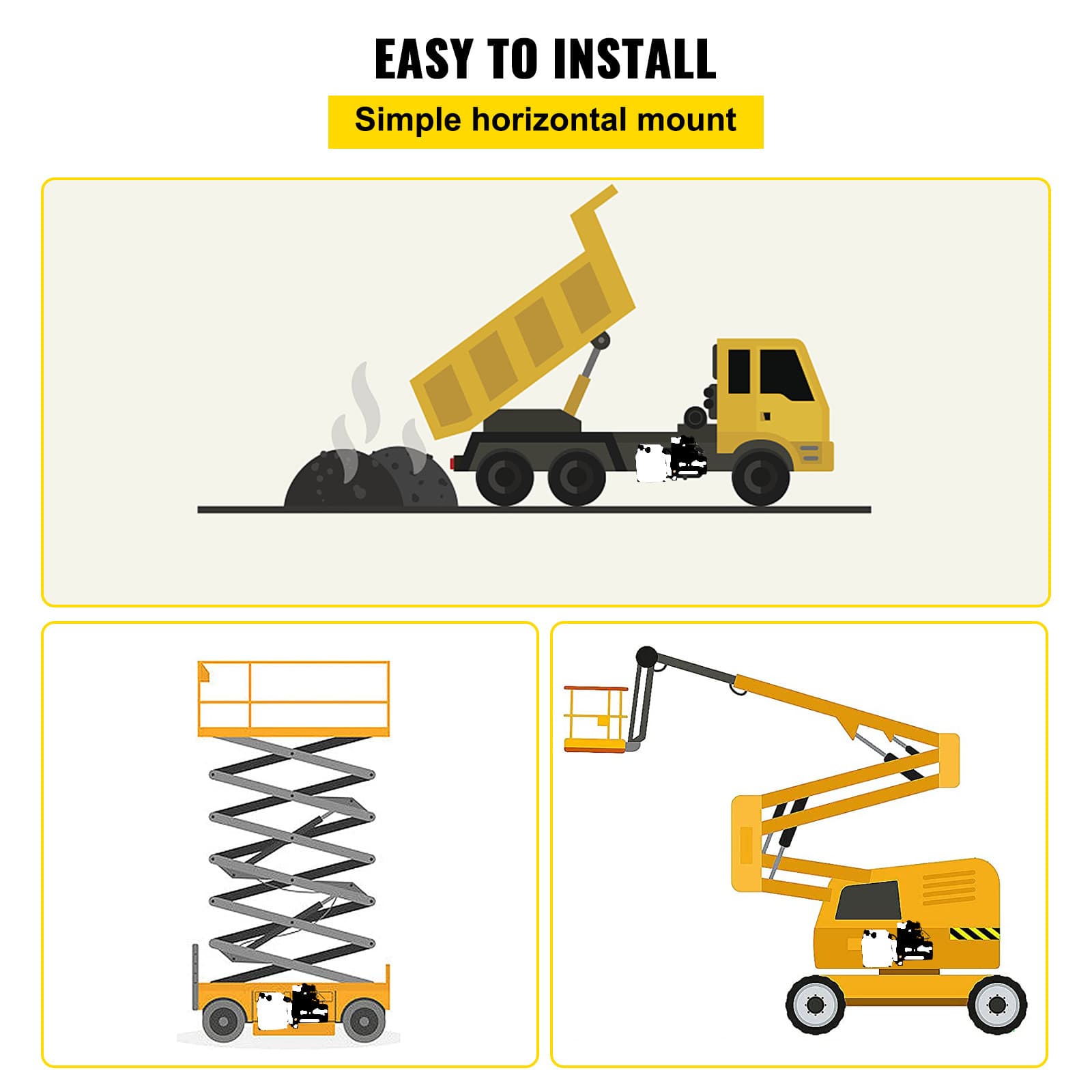 6 Way Double Acting Hydraulic Pump 6 qt Dump Trailer Power Unit DC 12V  SAE#6 6
