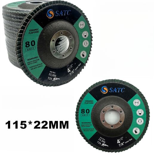 10 PCS 4-1/2" x 7/8" Ceramic Flap Discs 120 Grit 115MM Sanding Discs T29 Grinder 3