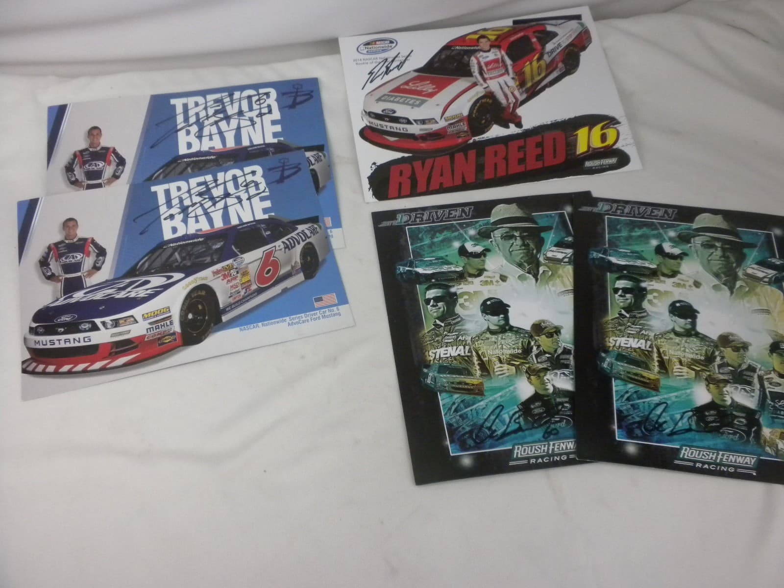 NASCAR Roush Fenway Ryan Reed Trevor Bayne Chis Buescher Signed 8.5" x 11"