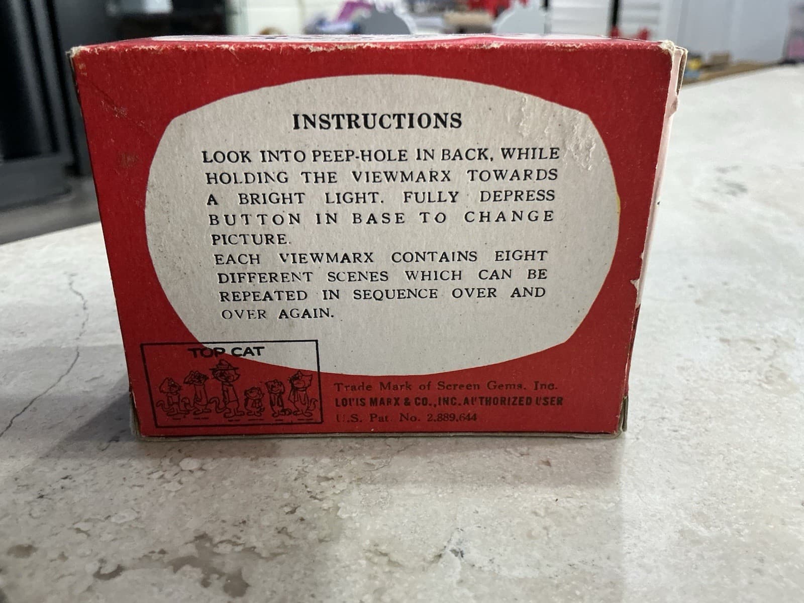 1962 MARX TOP CAT VIEWMARX MICRO-VIEWER HANNA BARBERA HONG KONG MINT IN BOX 3