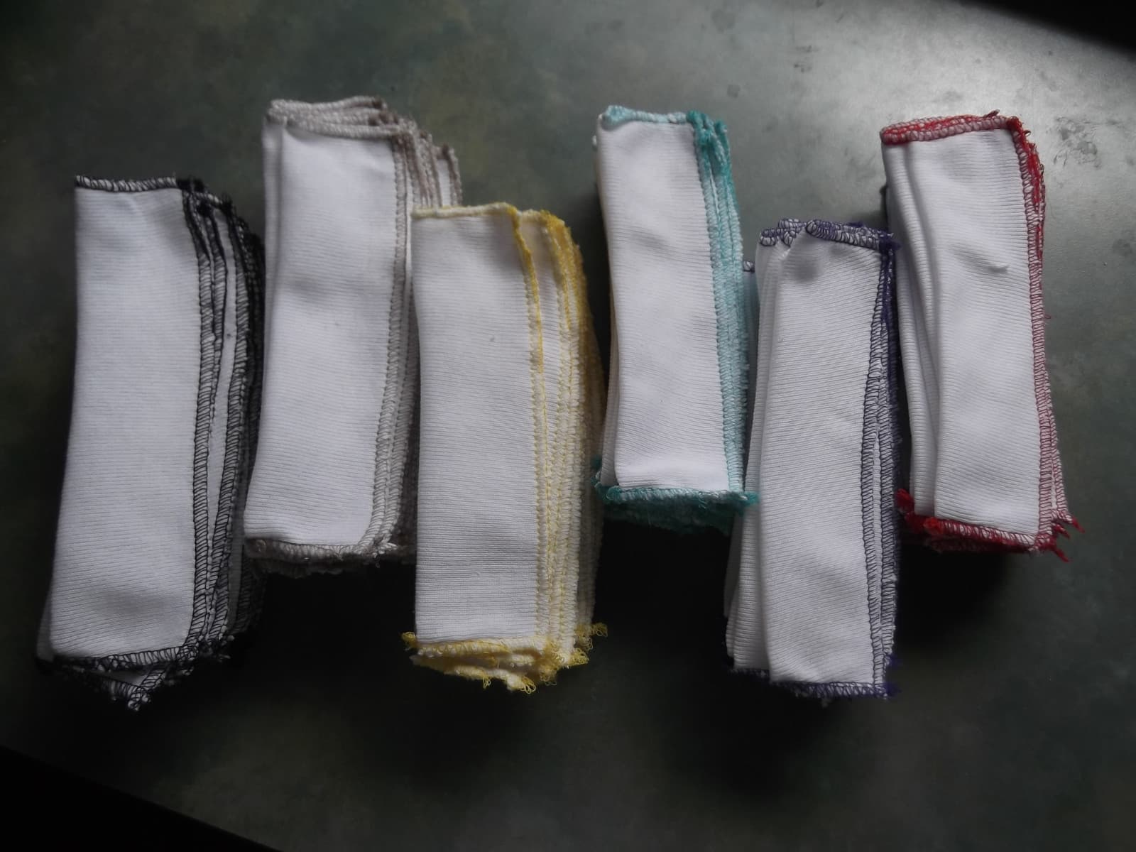 10 LG.WHITE COTTON FOLDING KNIFE SLEEVES-STORAGE-6" SOFT STORAGE POUCHES Colored 2