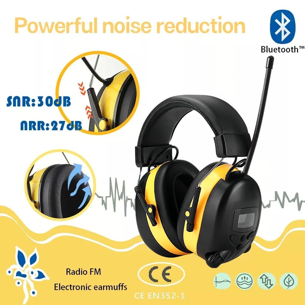 FM Radio Headphones with Digital Display 30dB FM Hearing Protection Earmuffs 3