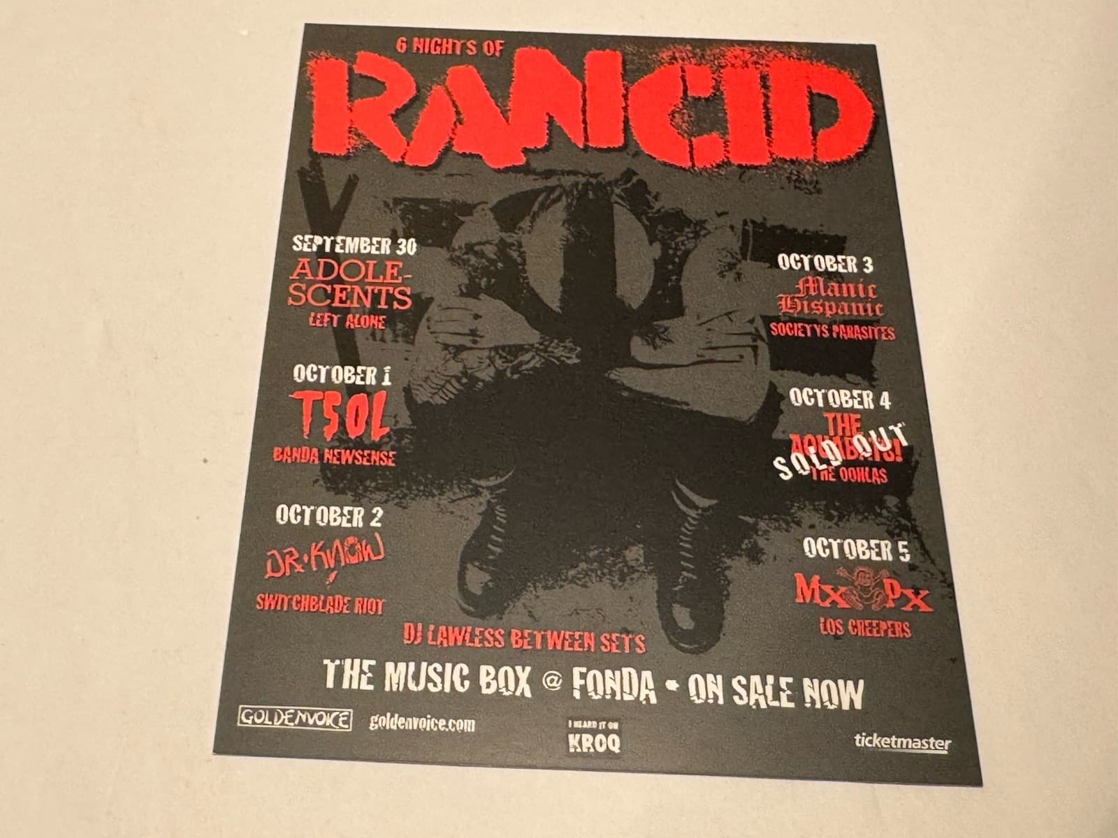 RANCID Vans Warped Tour lot 2 2008 & 2011 US Promo postcards Hollywood LA 5