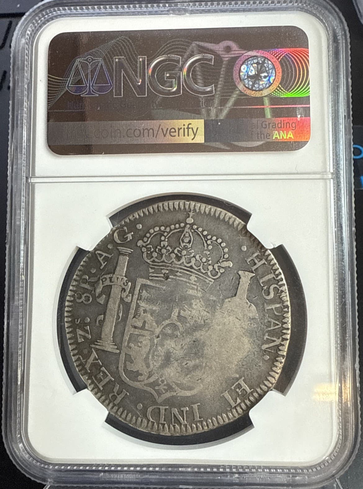 1818-ZS AG Mexico Zacatecas 8 Reales NGC Fine 15 2