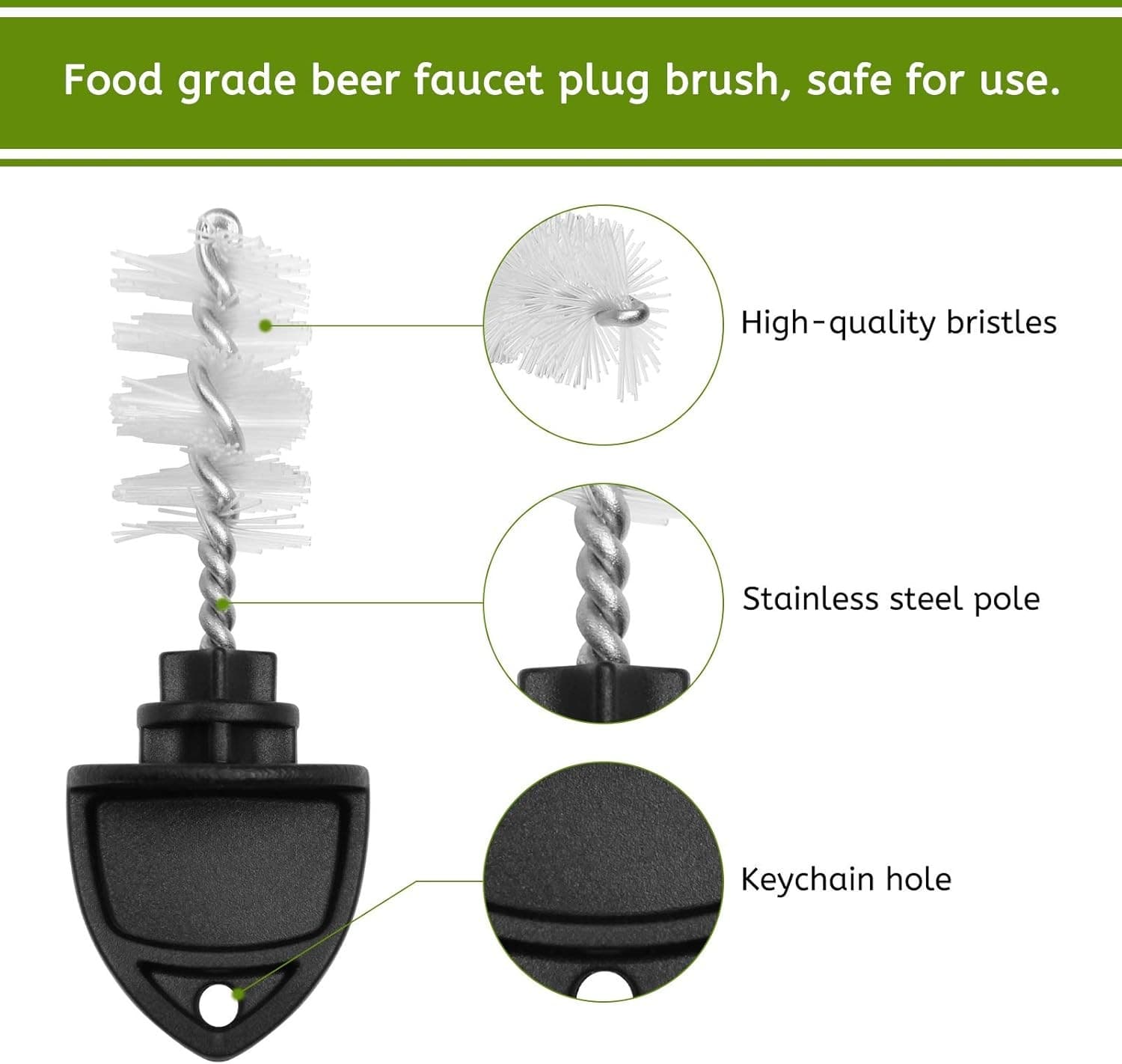 Beer Faucet Cap Kit 30 Pcs, CoiTek 25 Pcs Draft Plug Brush 5 Pcs...  3