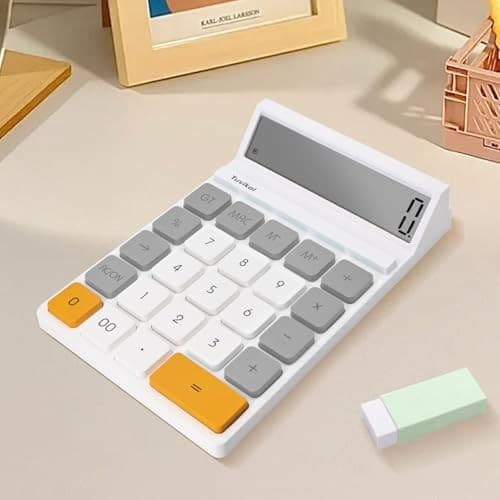 12-Digit LCD Desktop Calculator - Portable Handheld Basic Office Gray 2