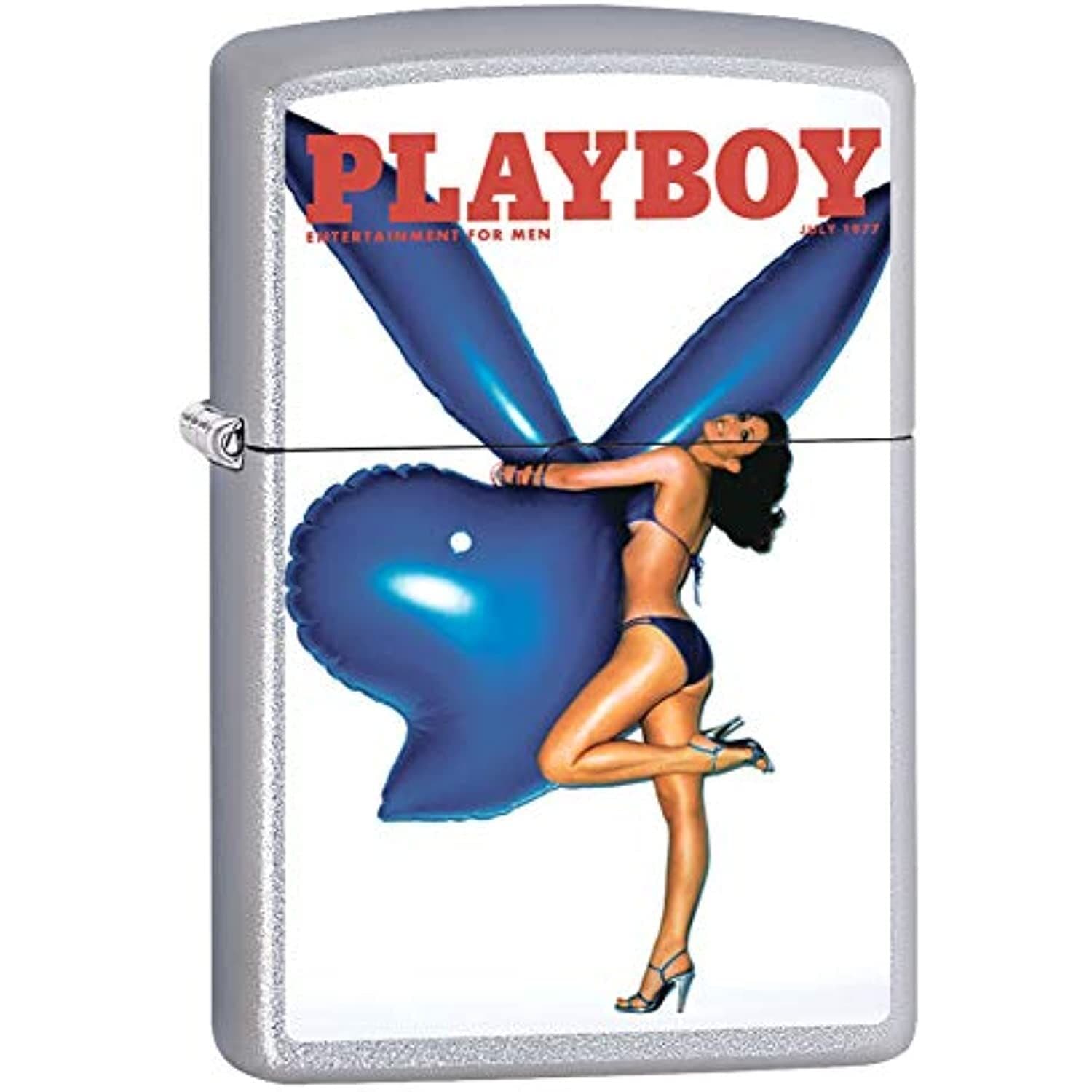 Zippo Playboy July 77 Cover Satin Chrome Windproof Lighter NEW RARE 2