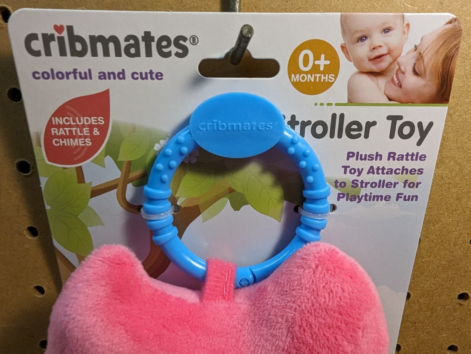 Cribmates Pink Owl Plush Stroller Toy Rattle 0+ Months Stuffed Animal Toy New.. 3