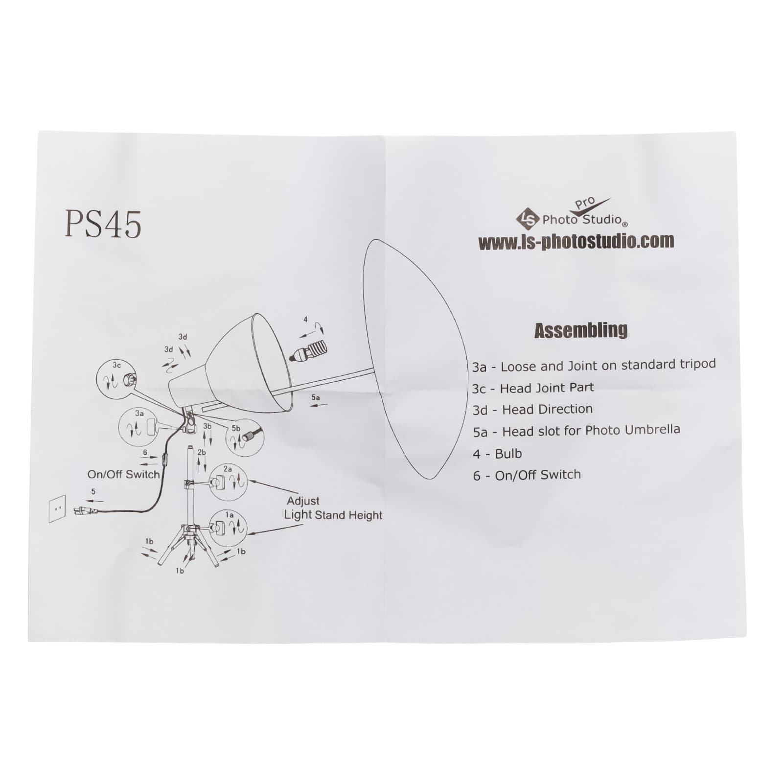 Pro Studio Clamp Light PS45 Photography Lamp Reflector for Photo & Video 3