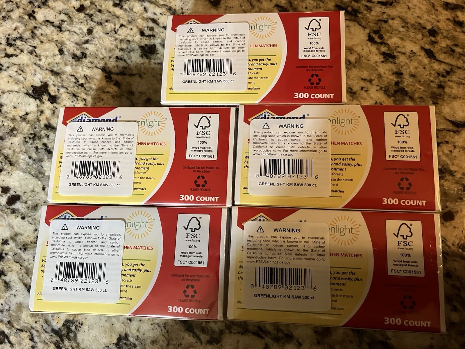 (5 boxes) Diamond Strike Anywhere Matches (300 per box/900 Total)  New Sealed 2