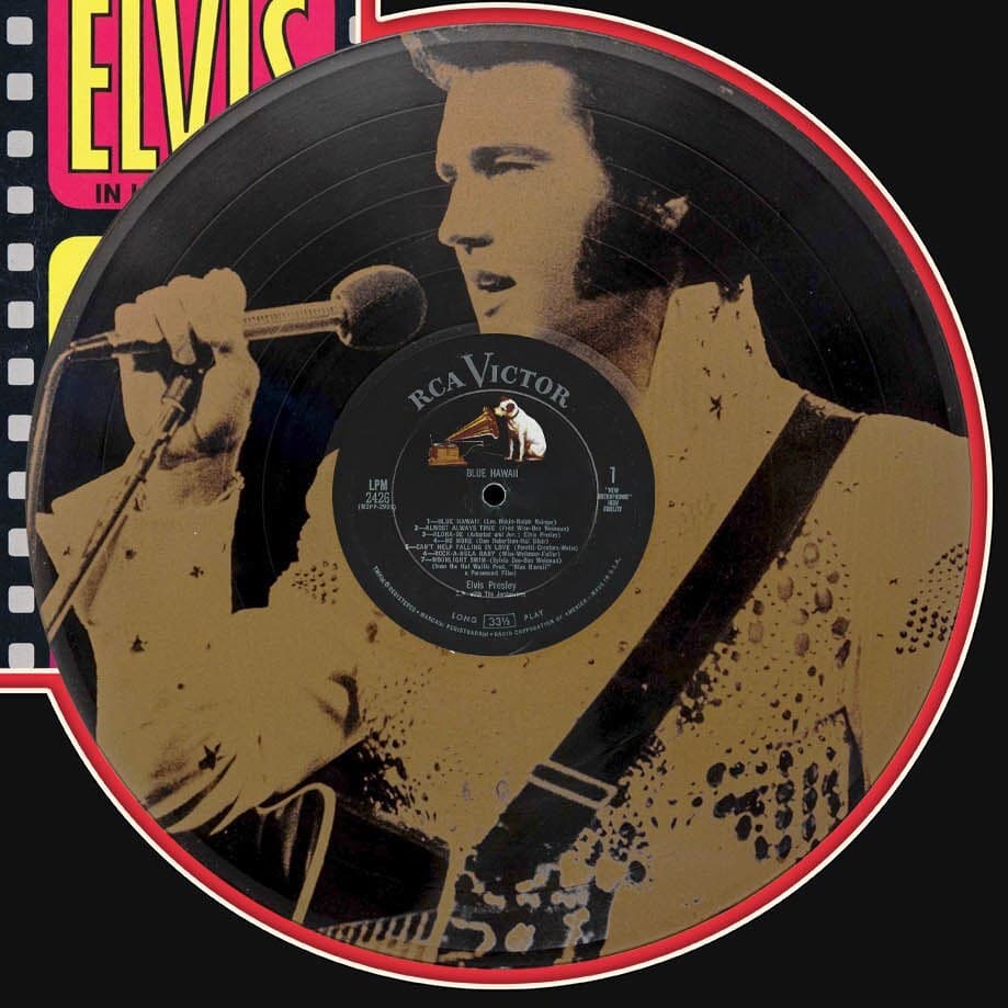 Elvis Presley Laser Etched Black Vinyl Record Reproduction Signed LP Display 2