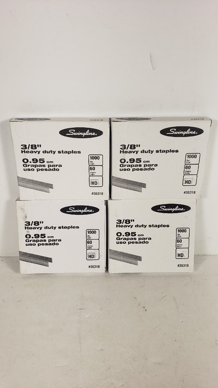 Swingline Heavy Duty Staples, 3/8, 1000 in box pack of 4 60 sheets 6