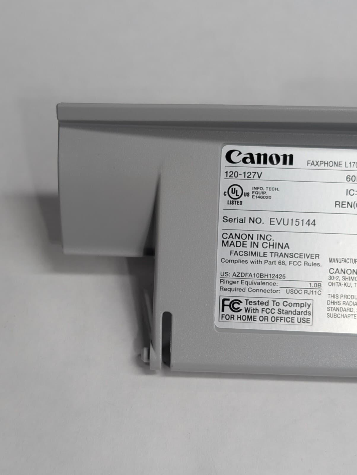 Canon FaxPhone Printer L170 L170S Plastic Panel Cover 2