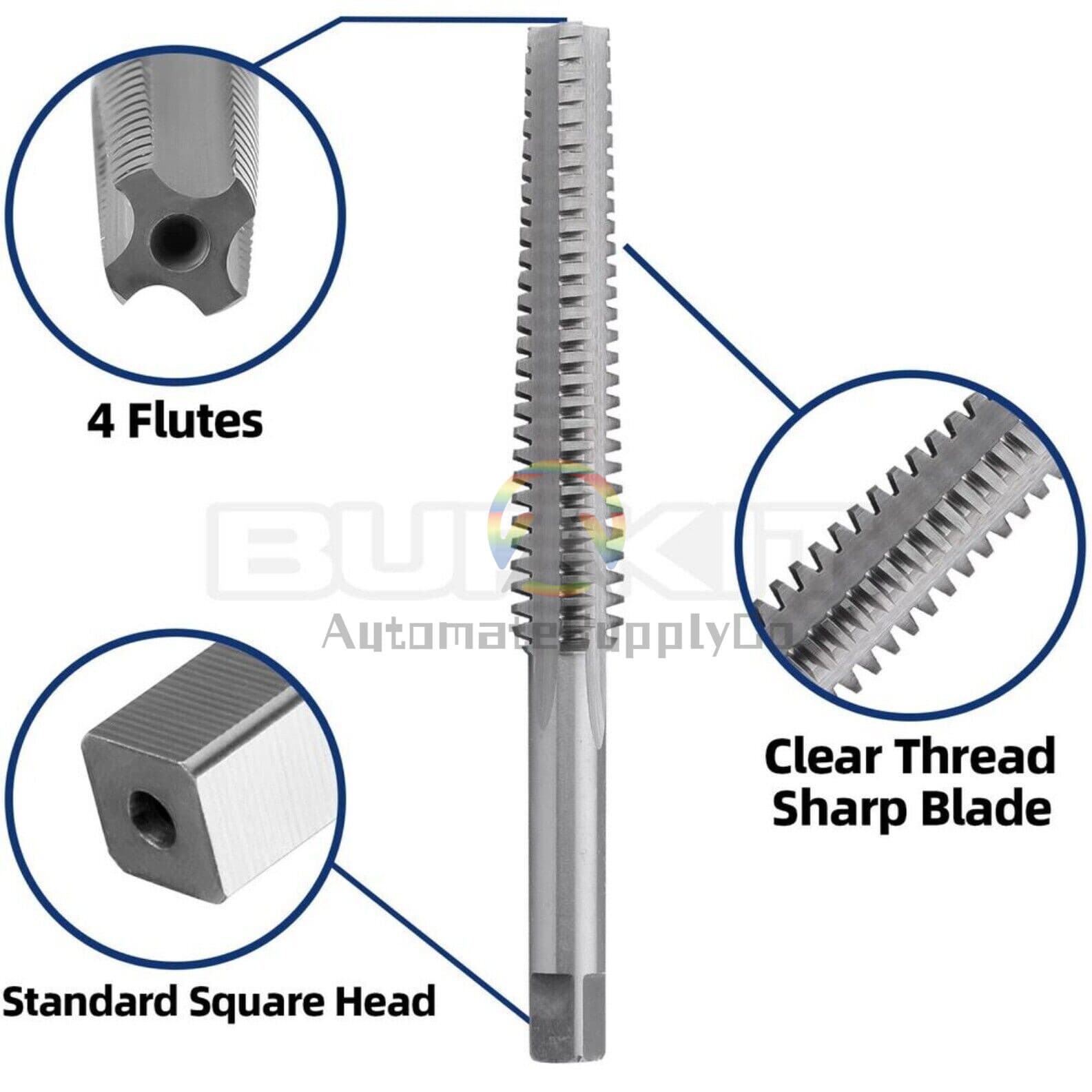 ACME 9/16"-10 Trapezoidal Tap Left Hand, HSS 9/16 x 10 Trapezoidal Thread Tap 4