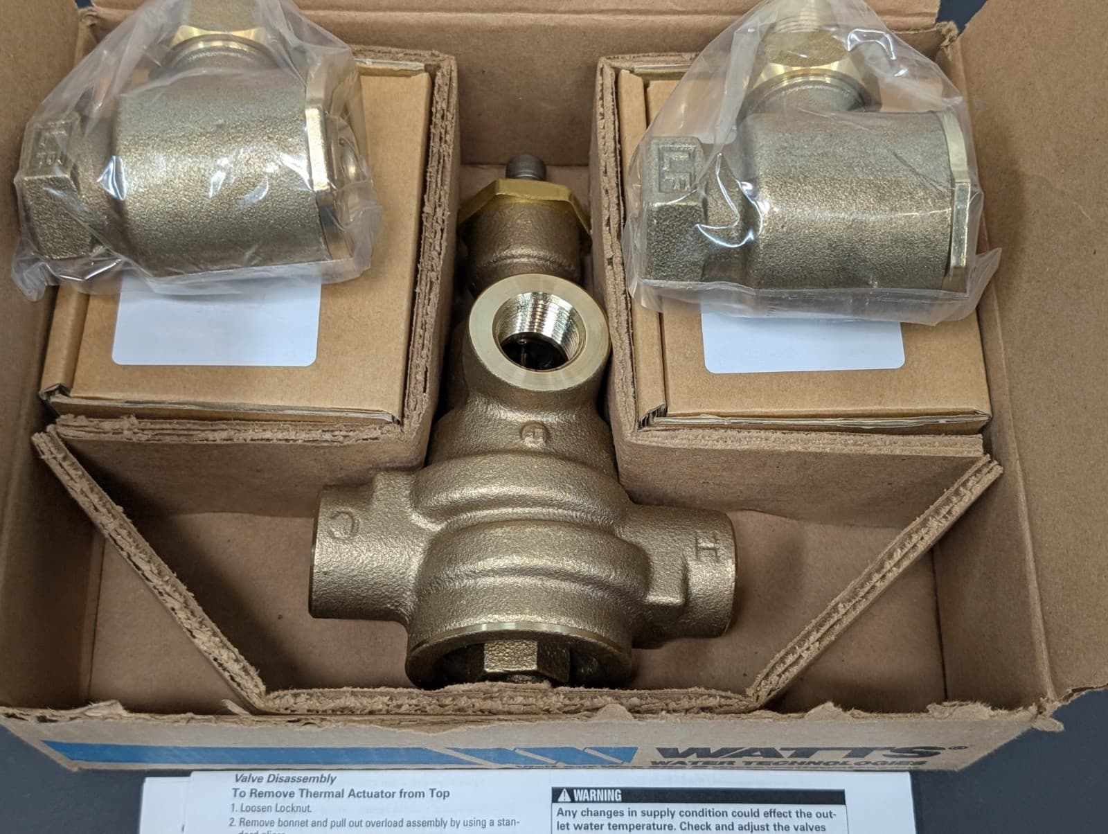 Powers Hydroguard Watts  LFMM431-1 3/4 in Mixing Valve LF Rough Bronze 2