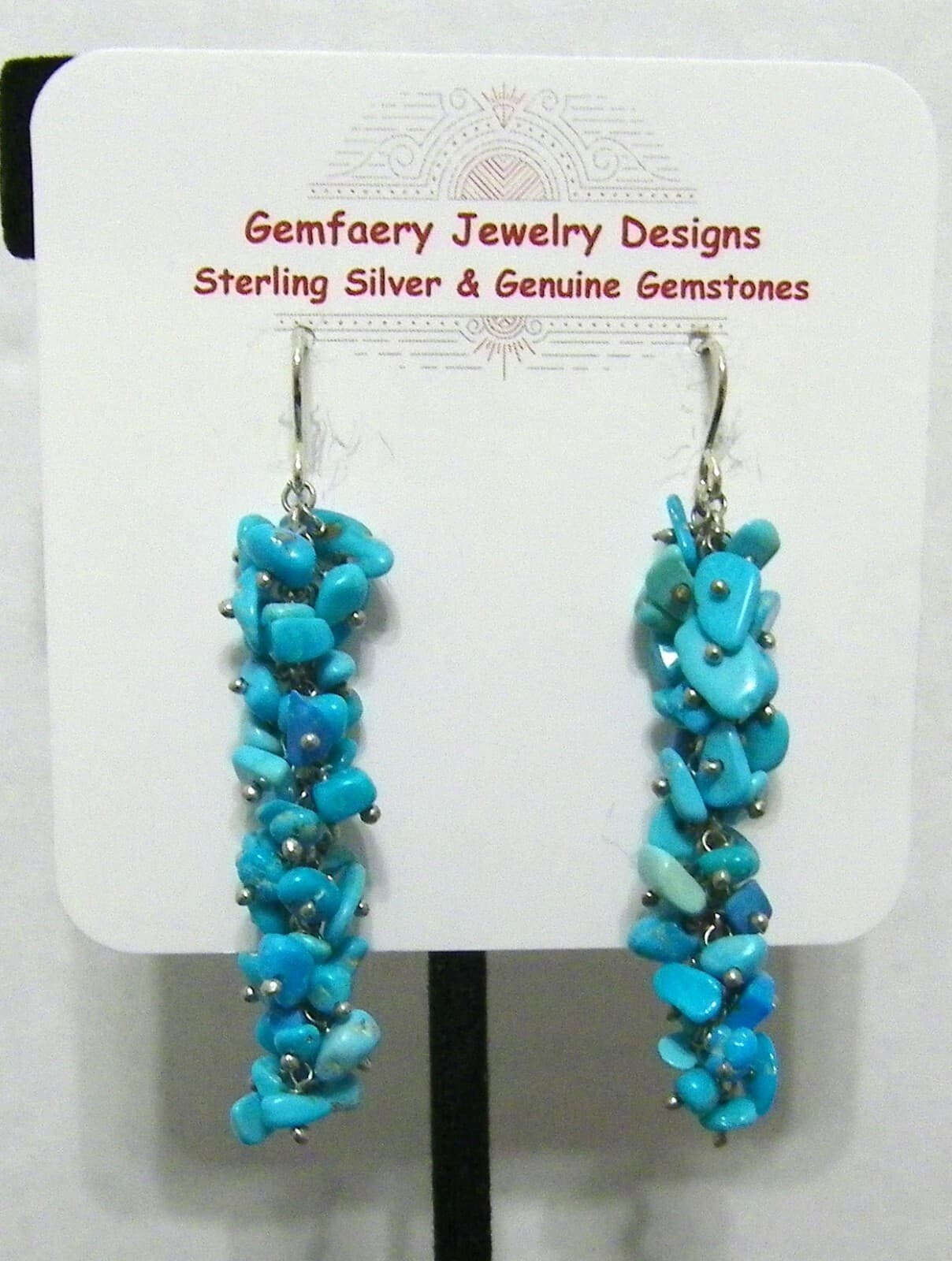 Sterling Silver Natural SLEEPING BEAUTY TURQOISE Earrings #1818...Handmade USA 2