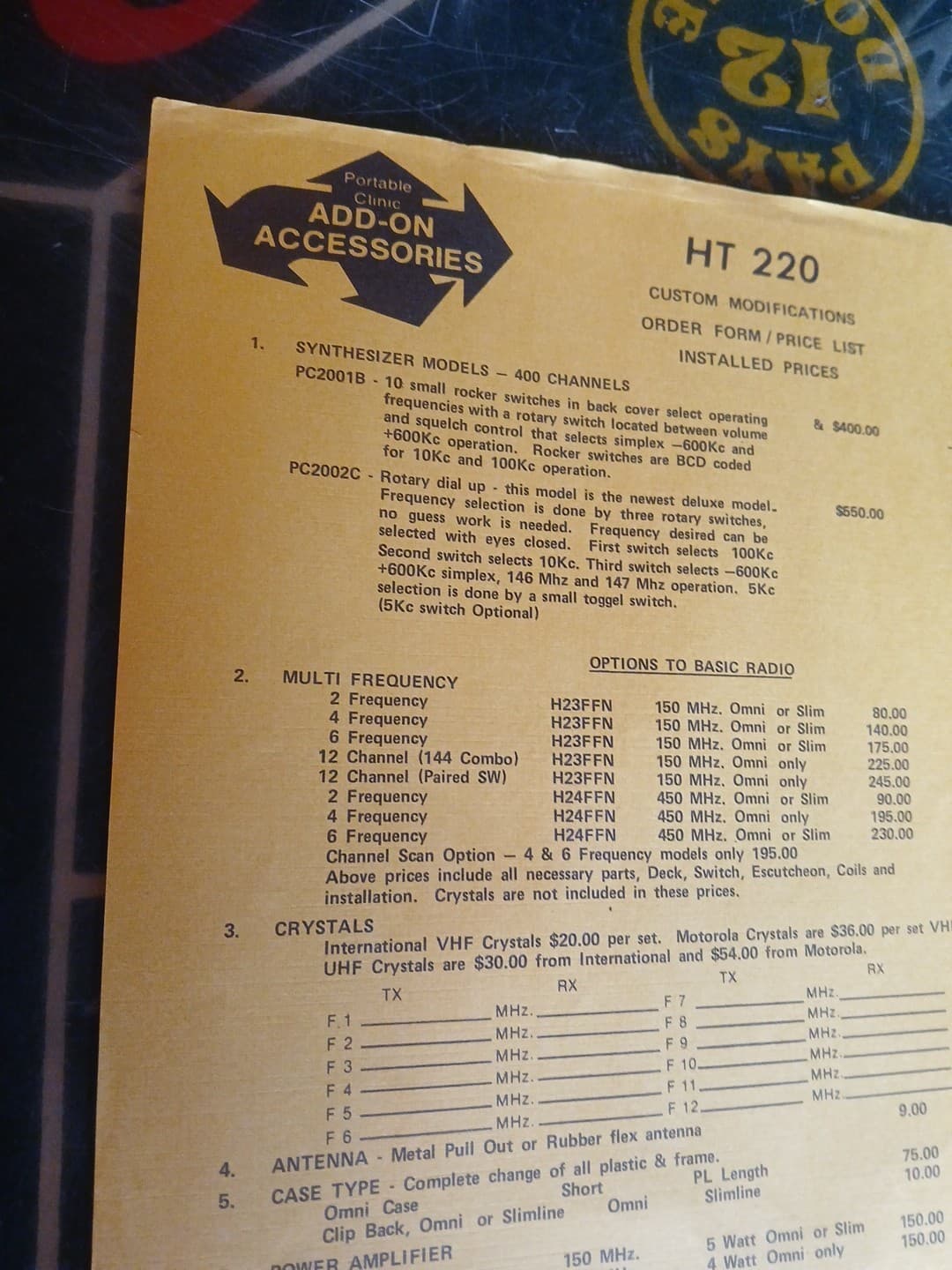 Vintage The Portable Clinic Price Sheet Addison Illinois June 1977 6