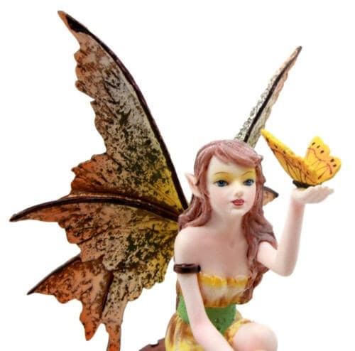 Amy Brown Tropical Sunny Yellow Butterfly Fairy Enchanted Forest Figurine 6.25" 5