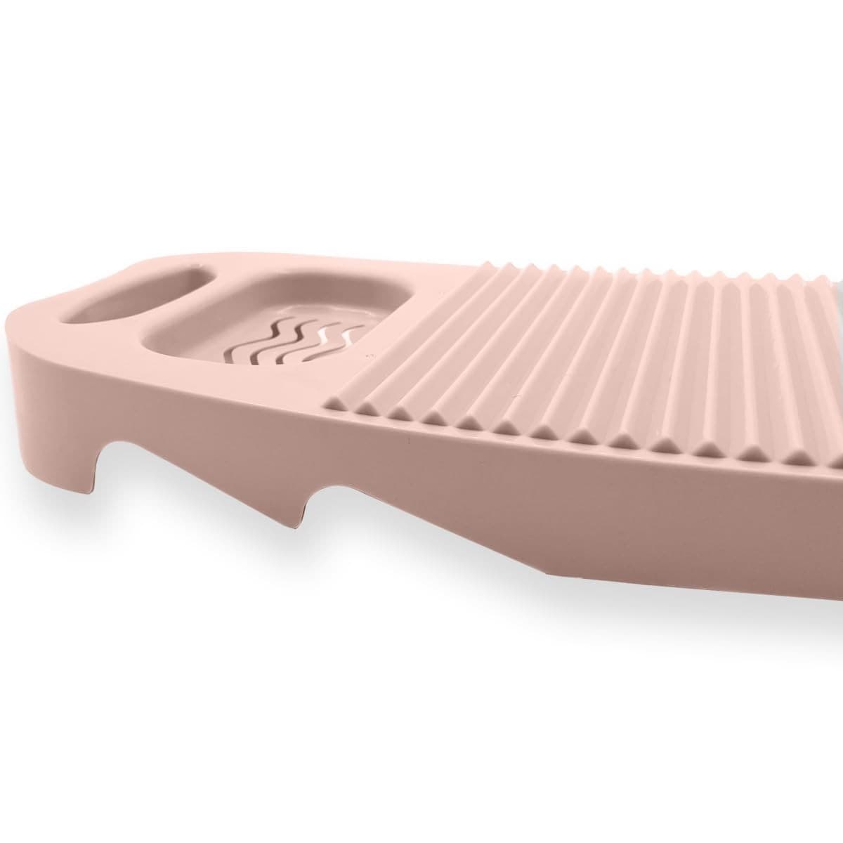 Household Washboard for Hand Laundry, Plastic Scrub Board with Soap Rack, Pink 5