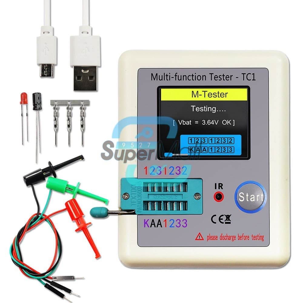 LCR-TC1 Transistor Tester Diode Triode Capacitance Meter LCR ESR NPN MOSFET US 2