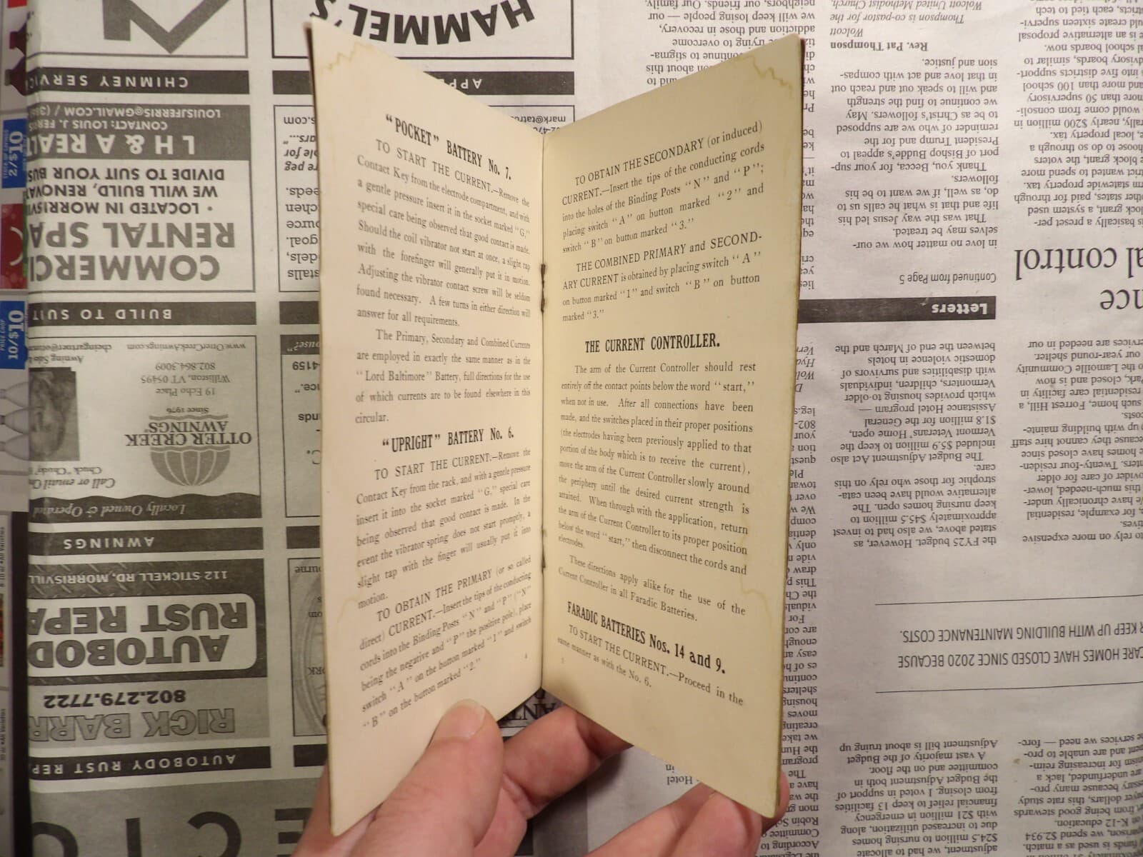 1904 Directions Chloride of Silver Faradic Batteries - Dry Cell Batter Co 4