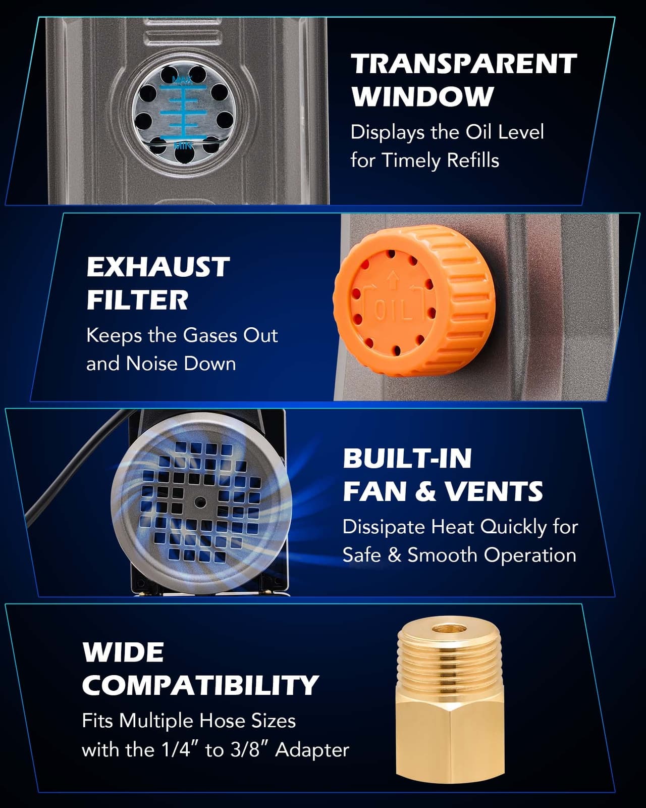 OMT Combo 1/3HP 4CFM Air Vacuum Pump MANIFOLD GAUGE Set HVAC AC Refrigerant Kit 6