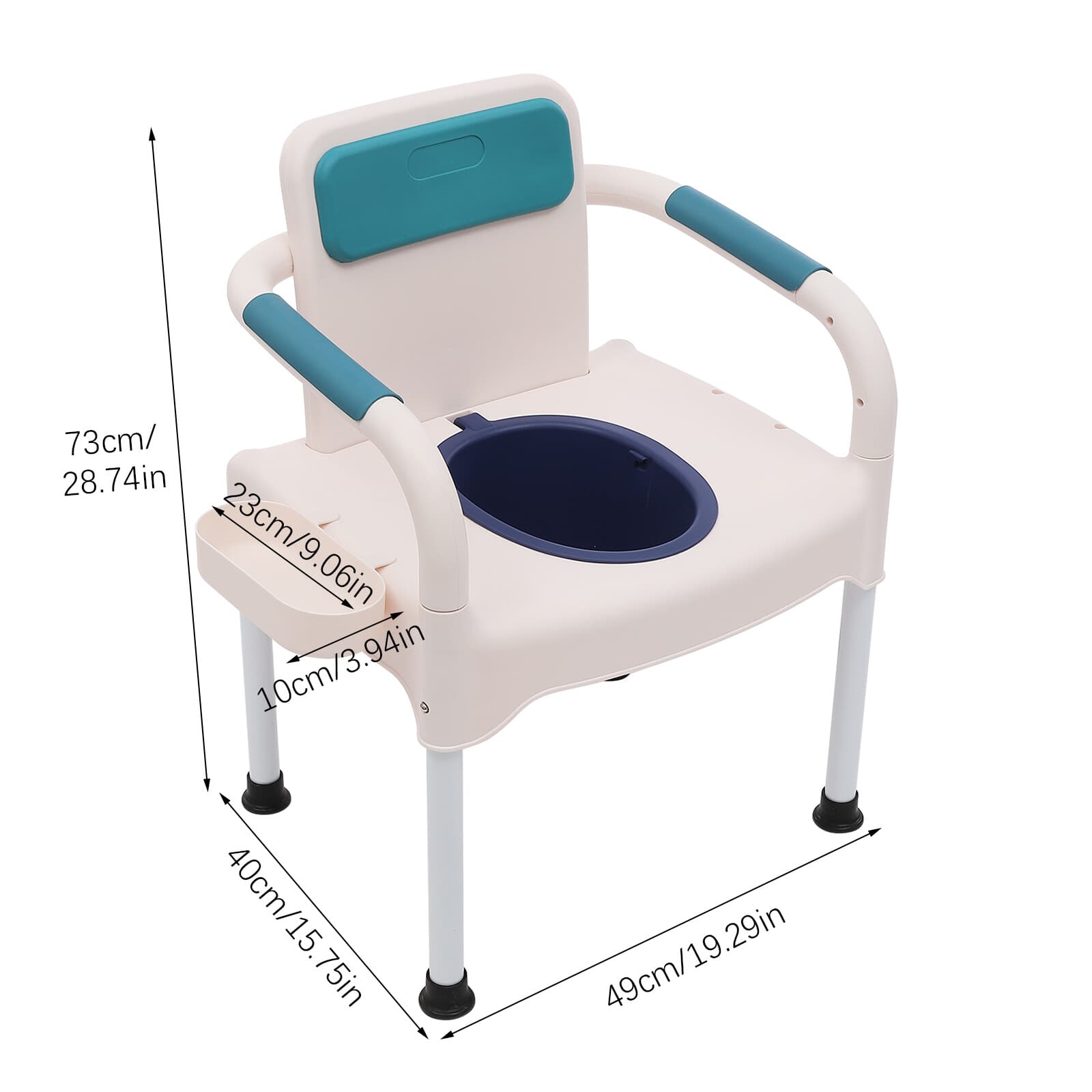 Bedside Commodes Chair Toilet Chair Commode Toilet W/Armrests Home 2