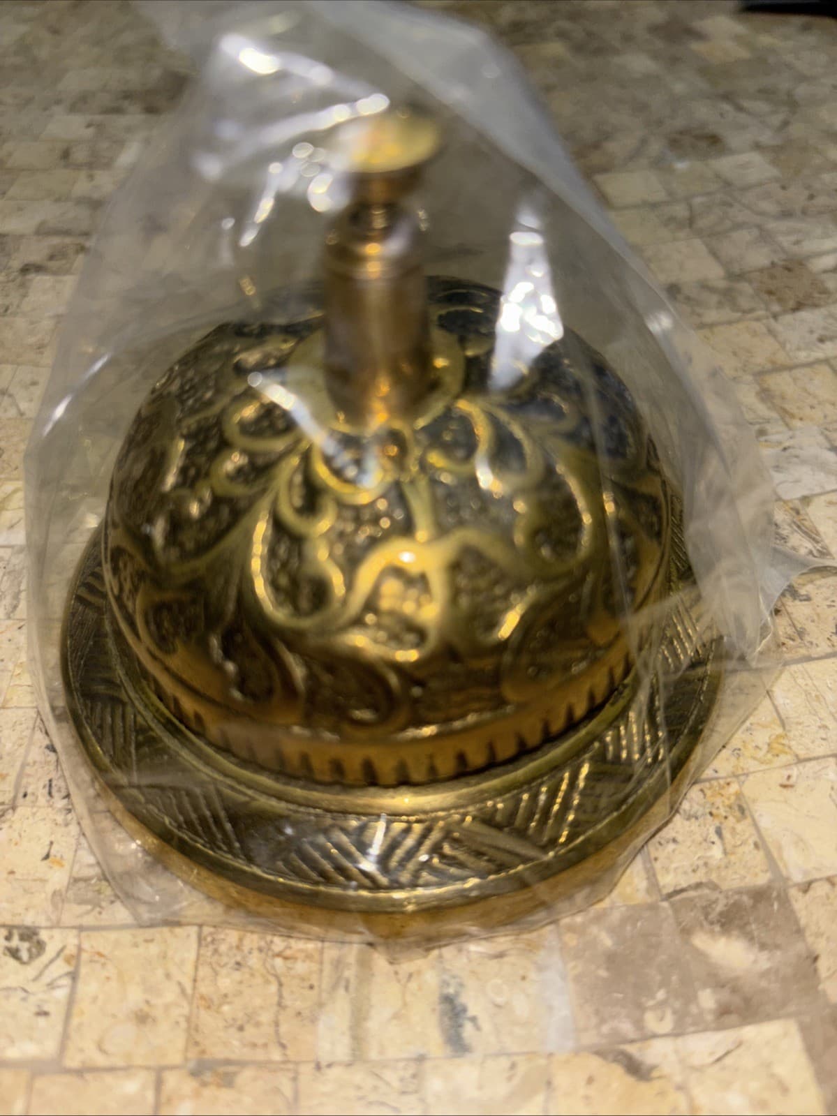 Vintage BRASS Hotel or Ornate Desk BELL filigree Sale Service Counter bell.