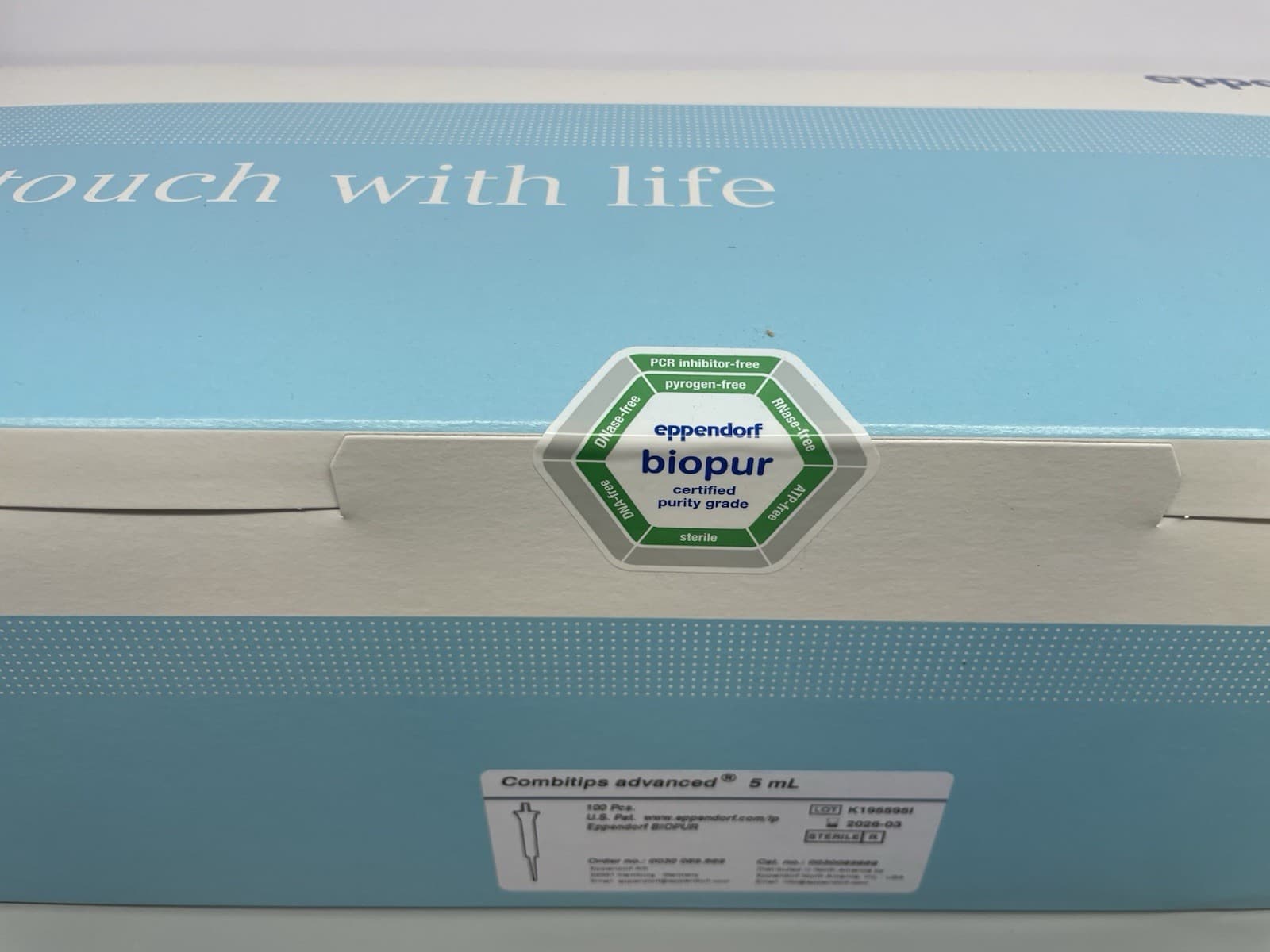 Eppendorf Combitips Advanced 5mL Sterile Biopur 100 Tips 0030089669 3