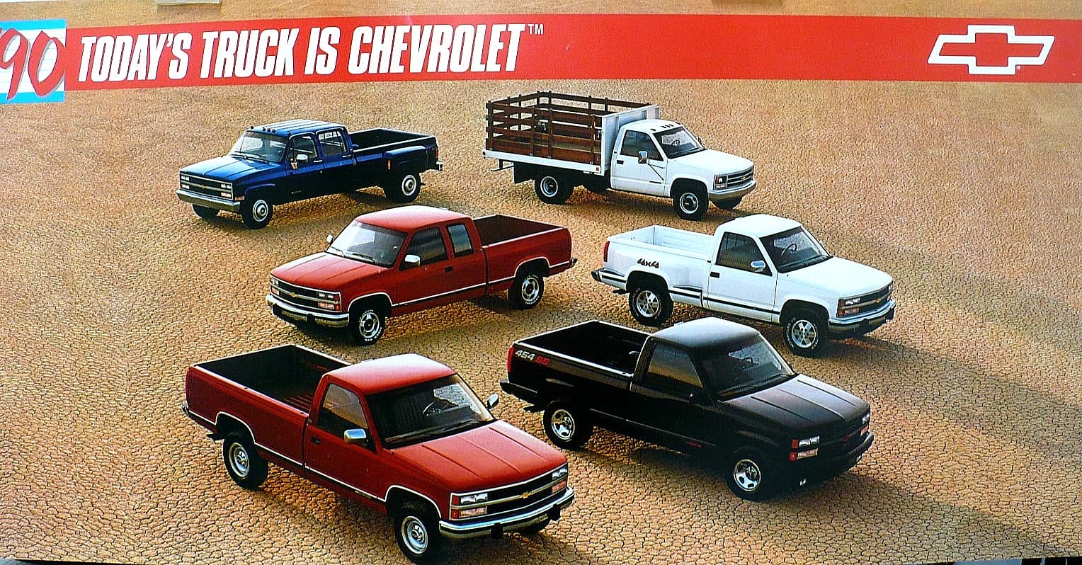 1990 CHEVROLET TRUCK DEALSHIP POSTER (34 X 17 INCHES)