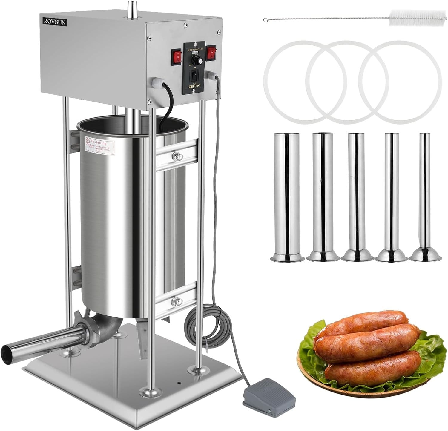 Large 30L/66LB 120W Electric Sausage Stuffer Maker Commercial Meat Press Machine 2