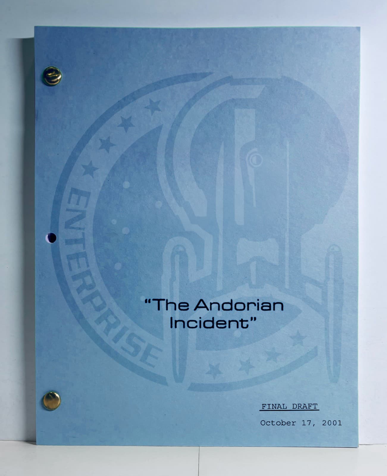 Star Trek ENTERPRISE "The Andorian Incident" Script (10/17/2001) Shran - REPRINT 2