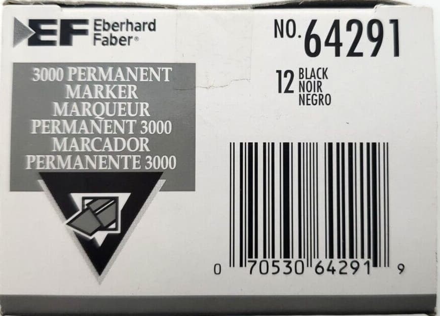 Black Permanent Markers Chisel Tip 12ct Eberhard Faber 3000 5