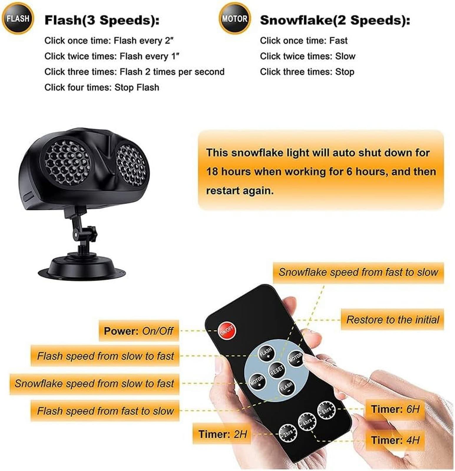 Christmas Projector Snowflake LED Moving Snowfall Laser Light Outdoor Landscape 5