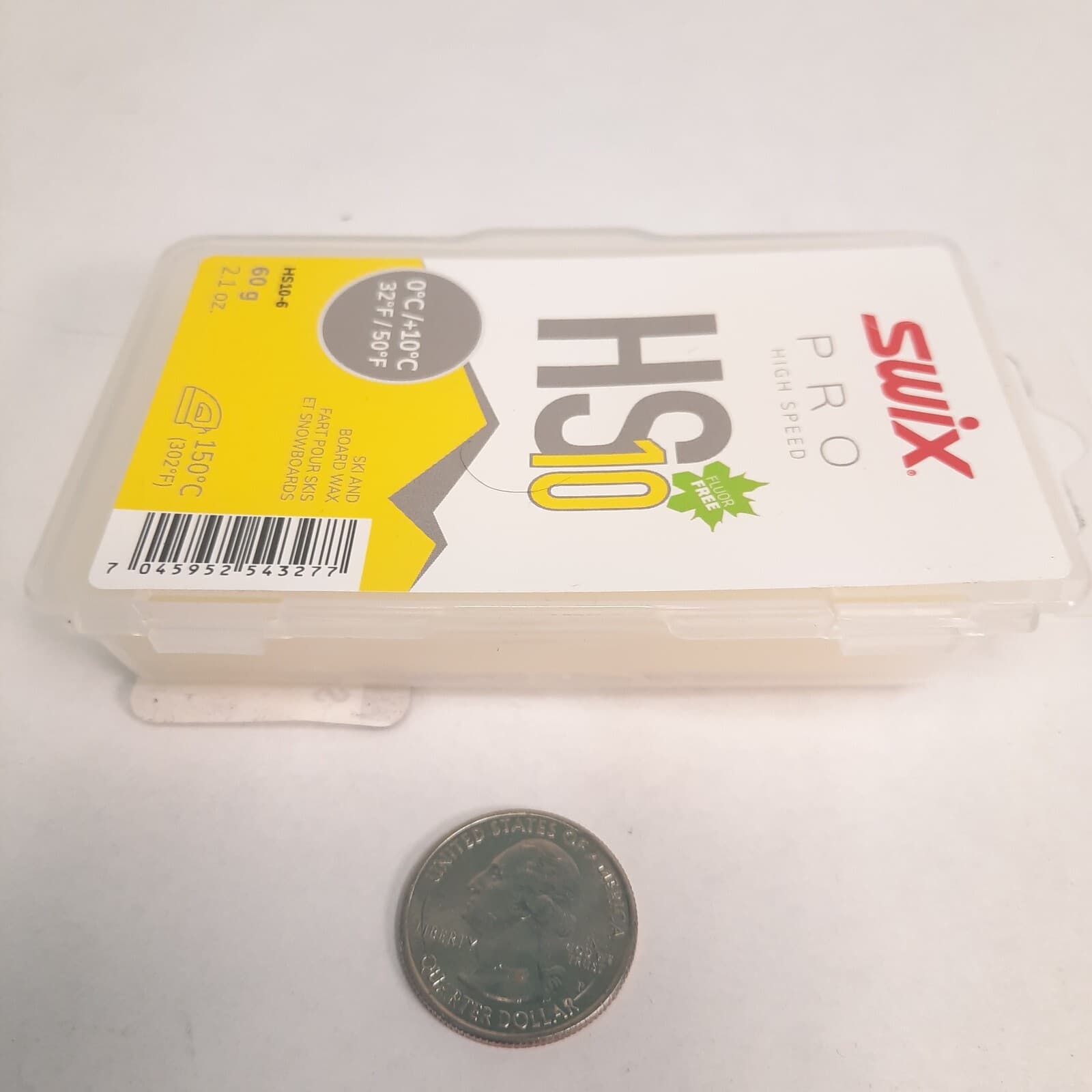 Swix HS10 Yellow Hard Glide Wax for XC Downhill Skis Snowboards, 0C/+10C, 60g 2