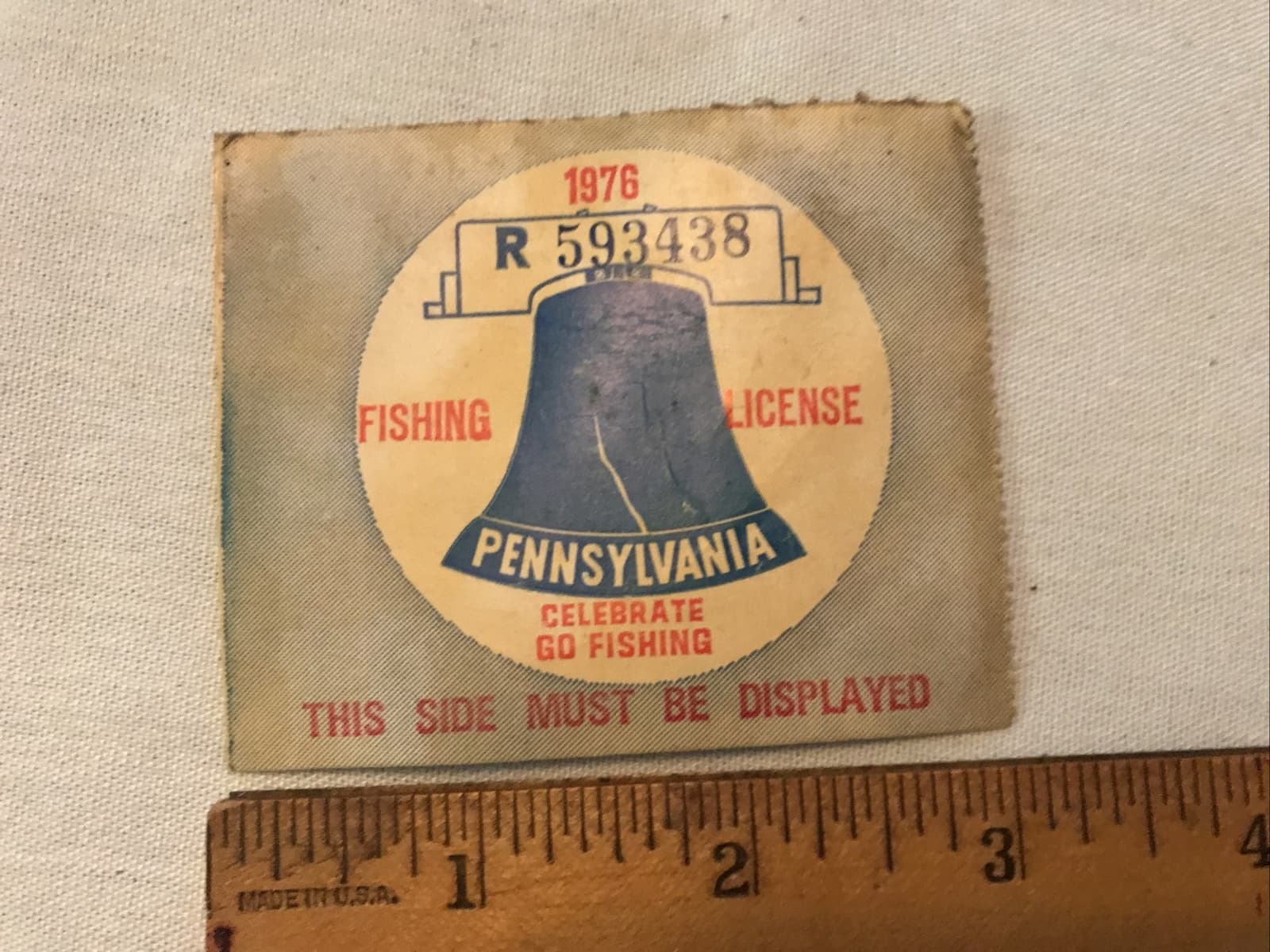 1976 Pennsylvania Vintage Fishing License In Case 3