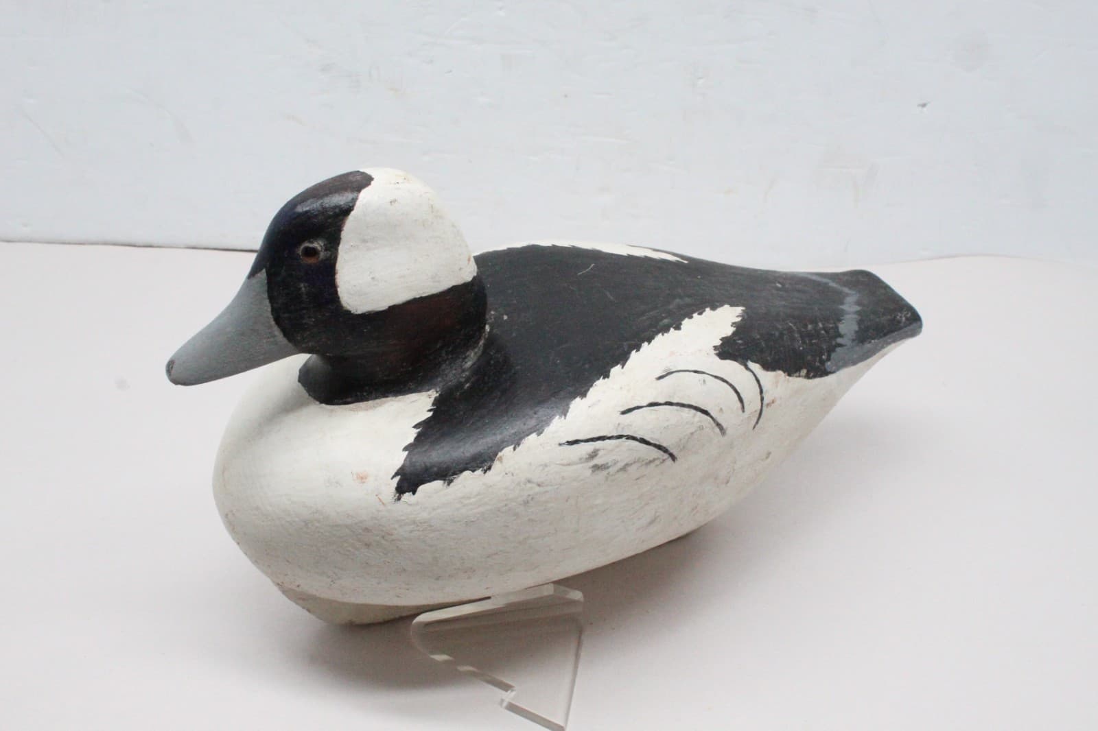 Vintage Bufflehead Wooden Duck Decoy, With Glass Eyes 11" 5