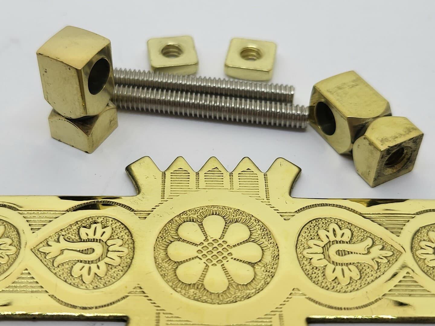 Large & Small Eastlake Victorian Style Stamped Brass Drawer Pull antique handle 5